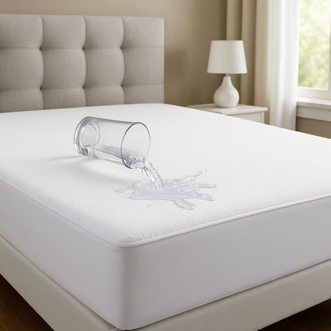 Cotton Terry Mattress Protector - White