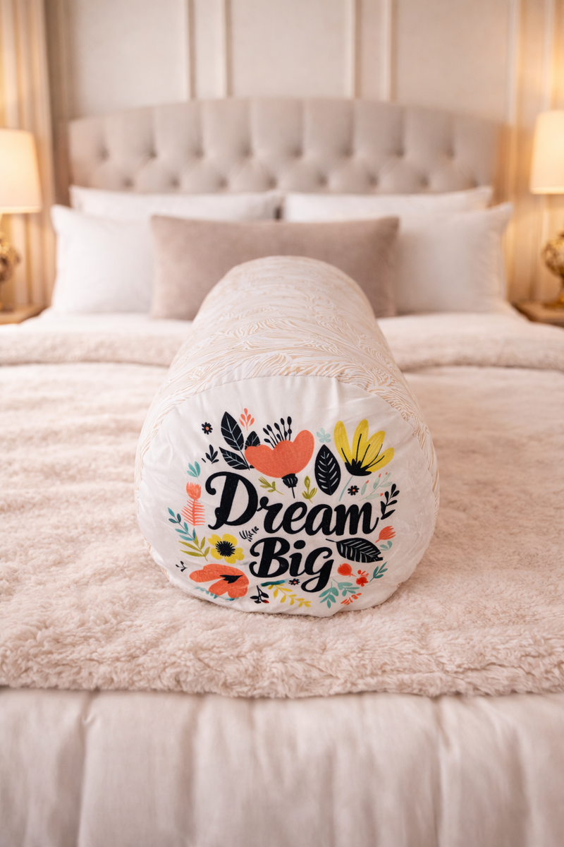 Bolster Pillow With Removable Cover - Dream Big