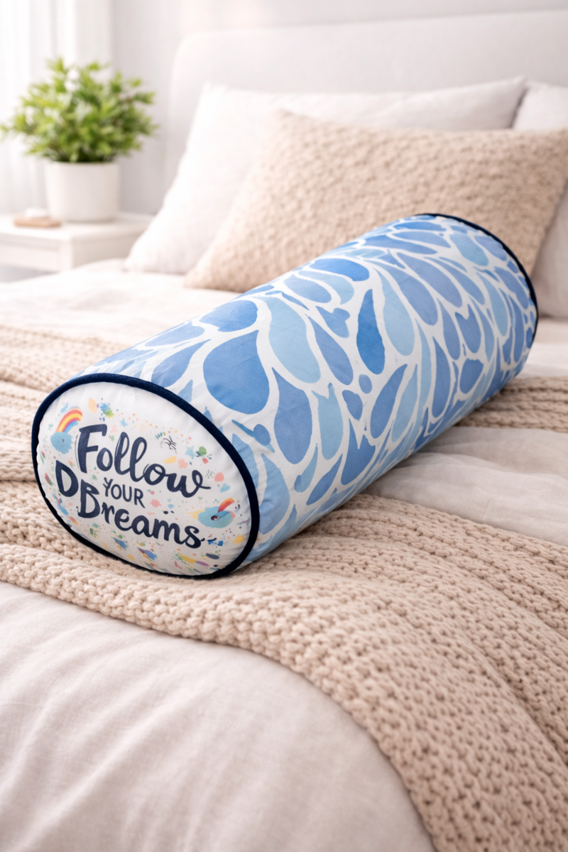 Bolster Pillow With Removable Cover - Follow Your Dreams