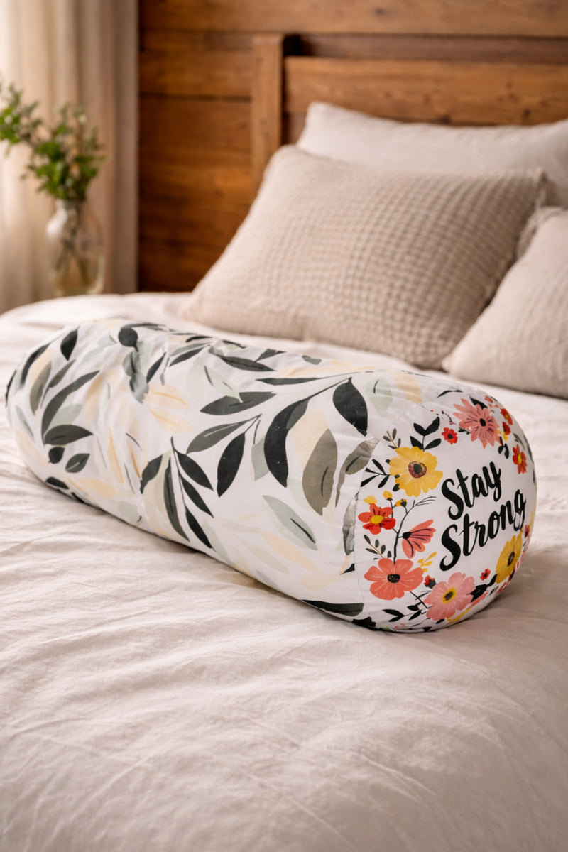 Bolster Pillow With Removable Cover - Stay Strong