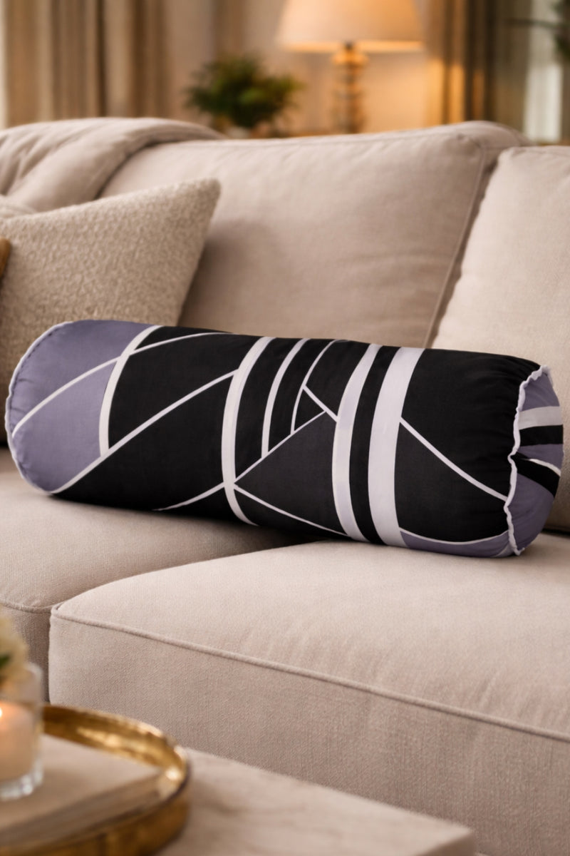 Bolster Pillow With Removable Cover - Geometrica