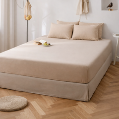 Fitted Cotton Jersey Custom Size BedSheet - Beige