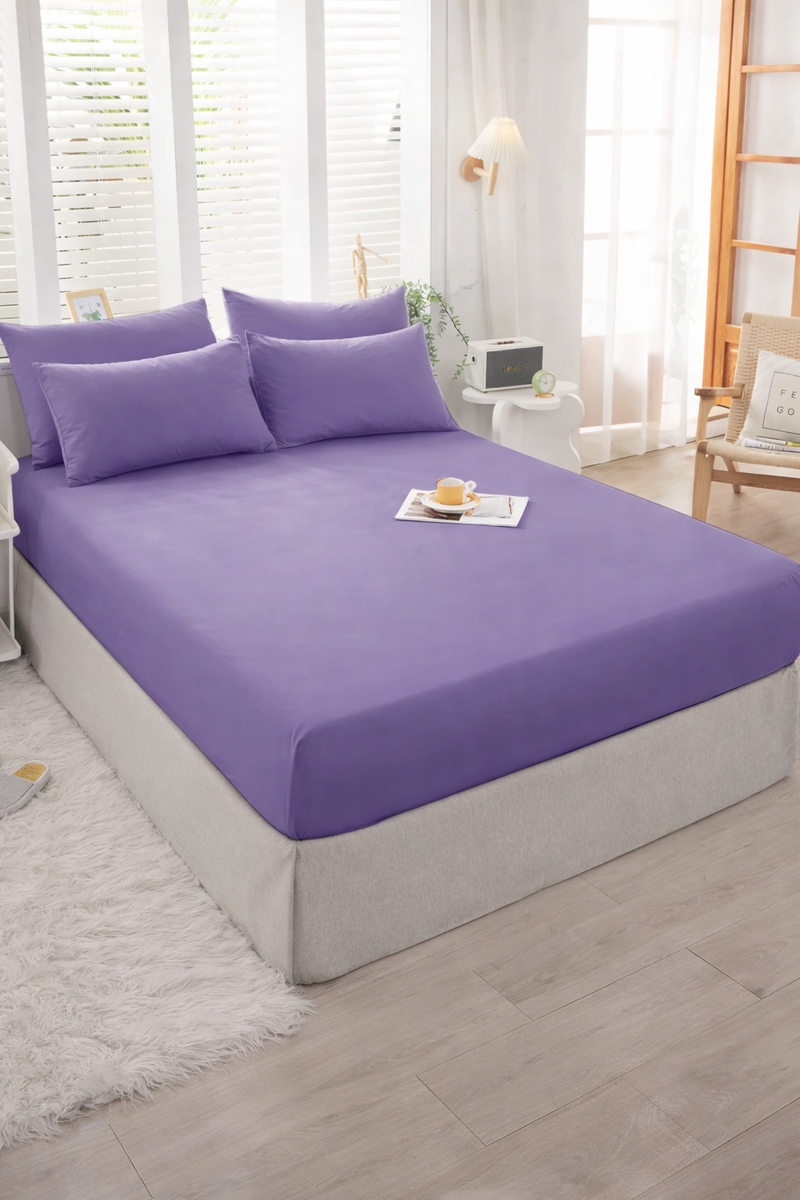 Fitted Cotton Jersey Custom Size BedSheet - Purple