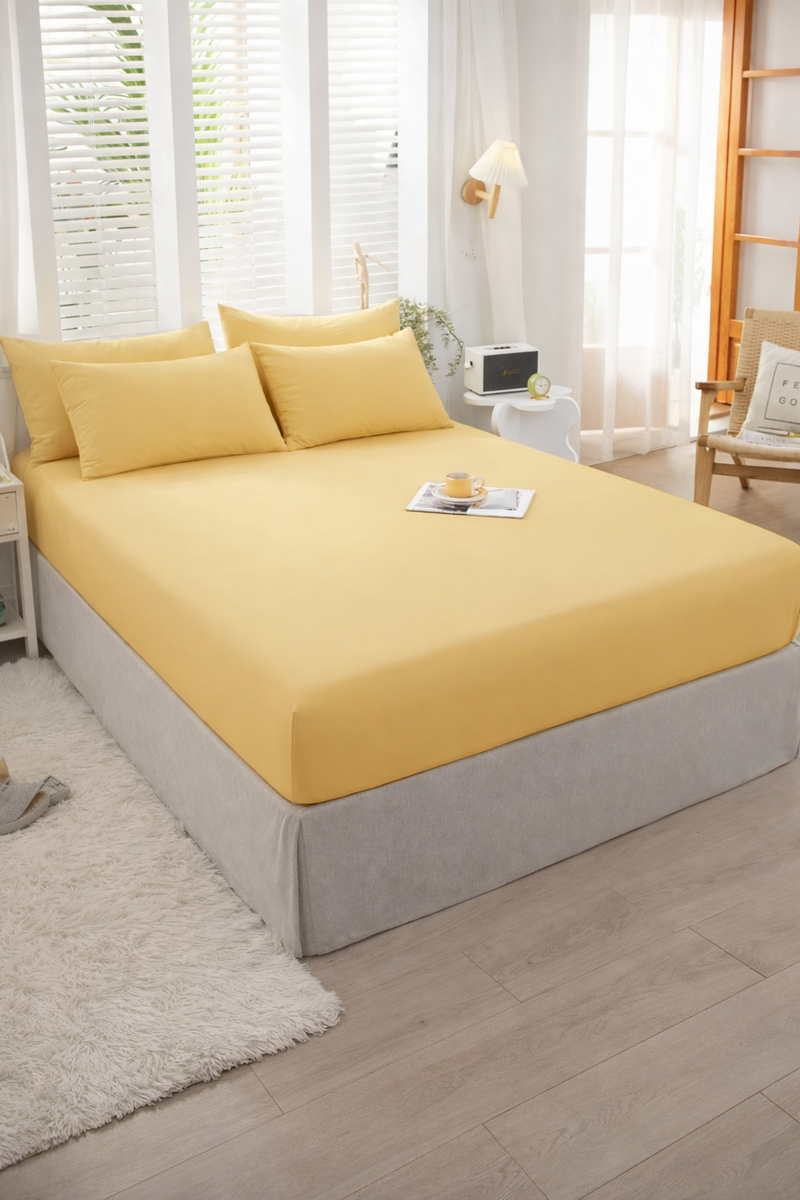 Fitted Cotton Jersey Custom Size BedSheet - Mango