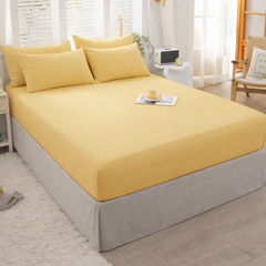 Fitted Cotton Jersey Custom Size BedSheet - Mango