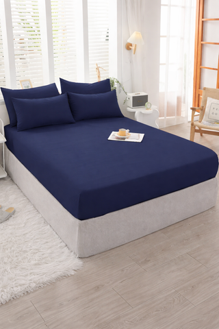 Fitted Cotton Jersey Custom Size BedSheet - Deep Navy