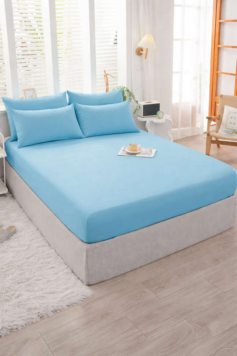 Fitted Cotton Jersey Custom Size BedSheet - Turquoise