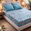 Blue Butterfly 200 TC Bedsheet + 4 Pillow Covers