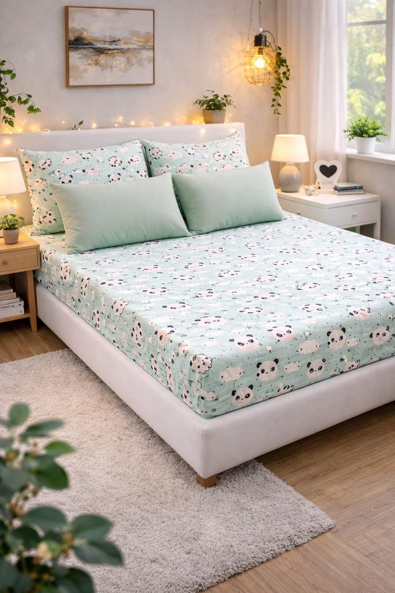 Koala 200 TC Bedsheet + 4 Pillow Covers