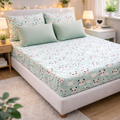 Koala 200 TC Bedsheet + 4 Pillow Covers