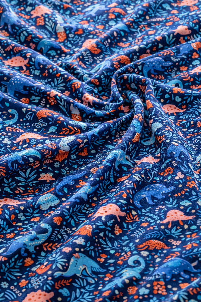 Happy Dino 200 TC Bedsheet + 4 Pillow Covers