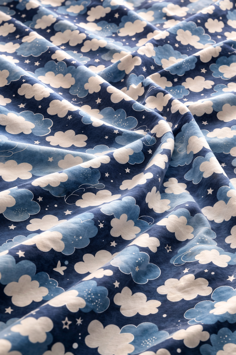 Clouds Cotton 200 TC Bedsheet + 4 Pillow Covers