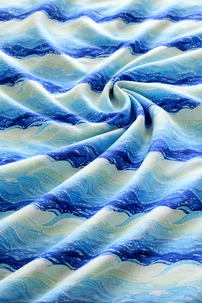 Waves Cotton 200 TC Bedsheet + 4 Pillow Covers