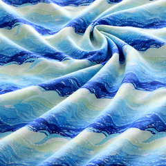 Waves Cotton 200 TC Bedsheet + 4 Pillow Covers