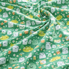 Green Panda 200 TC Bedsheet + 4 Pillow Covers