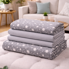 Grey Star Cotton 200 TC Bedsheet + 4 Pillow Covers