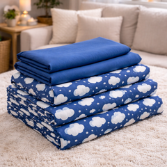 Clouds Cotton 200 TC Bedsheet + 4 Pillow Covers
