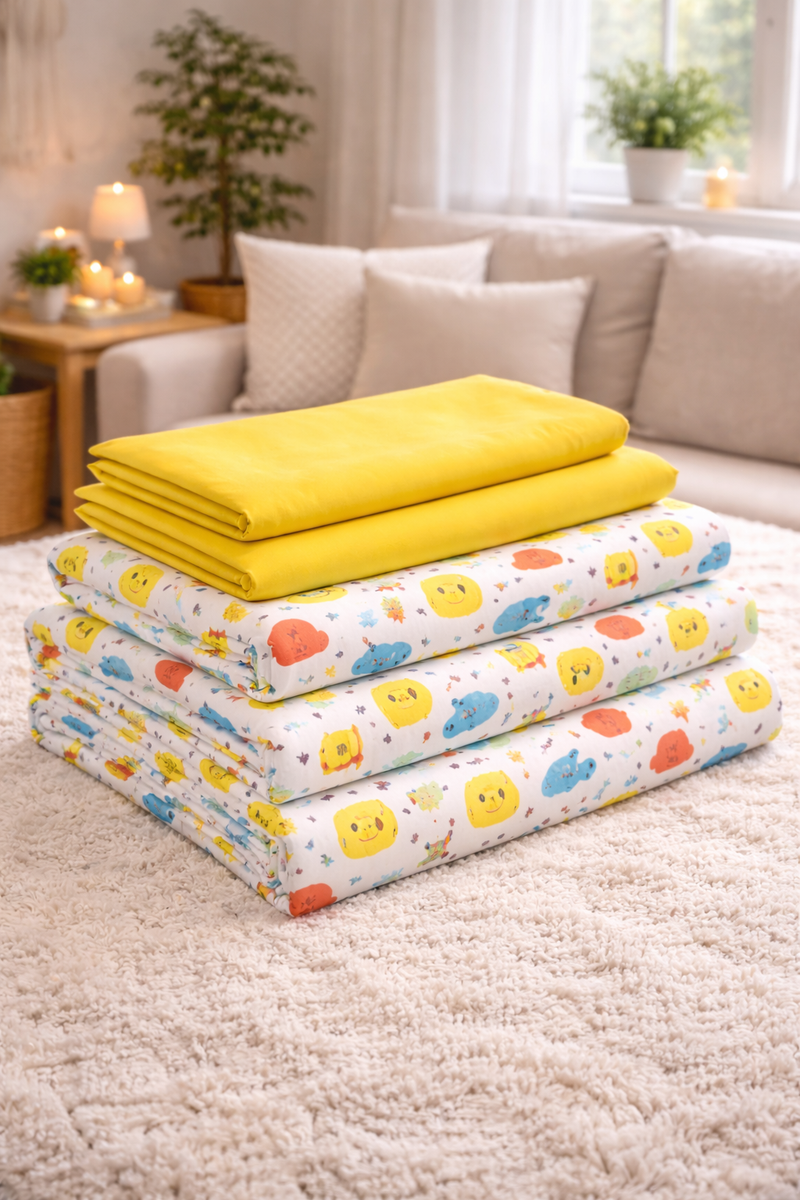 Travel Times 200 TC Bedsheet + 4 Pillow Covers