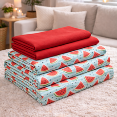 Watermelon 200 TC Bedsheet + 4 Pillow Covers
