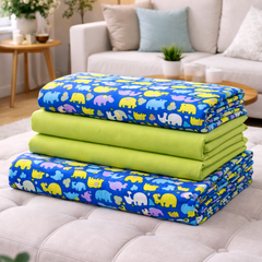 Dancing Elephants 200 TC Bedsheet + 4 Pillow Covers