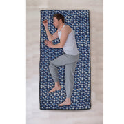 Cotton Fabric Foldable Floor Mattress with 1 inch Thick Foam and Fibre Padding | Size 72 X 36 Inches | Portable, Lightweight Travel Mat in Carry Bag Style (Clouds)