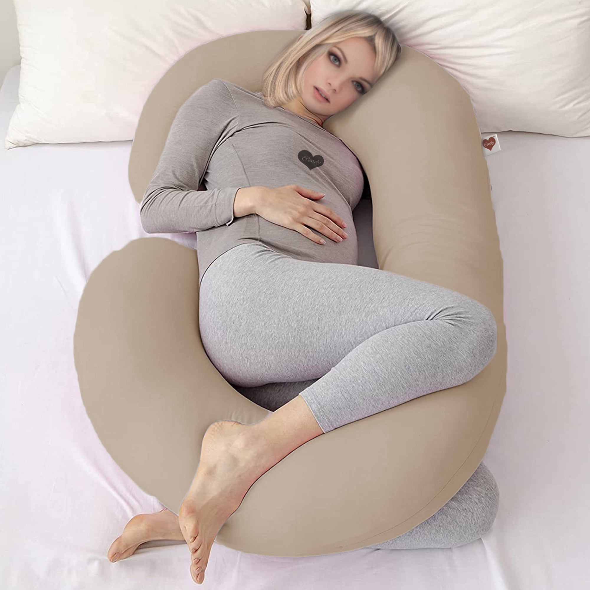 Beige - C Premium LYTE Pregnancy Body Pillow | Maternity Pillow