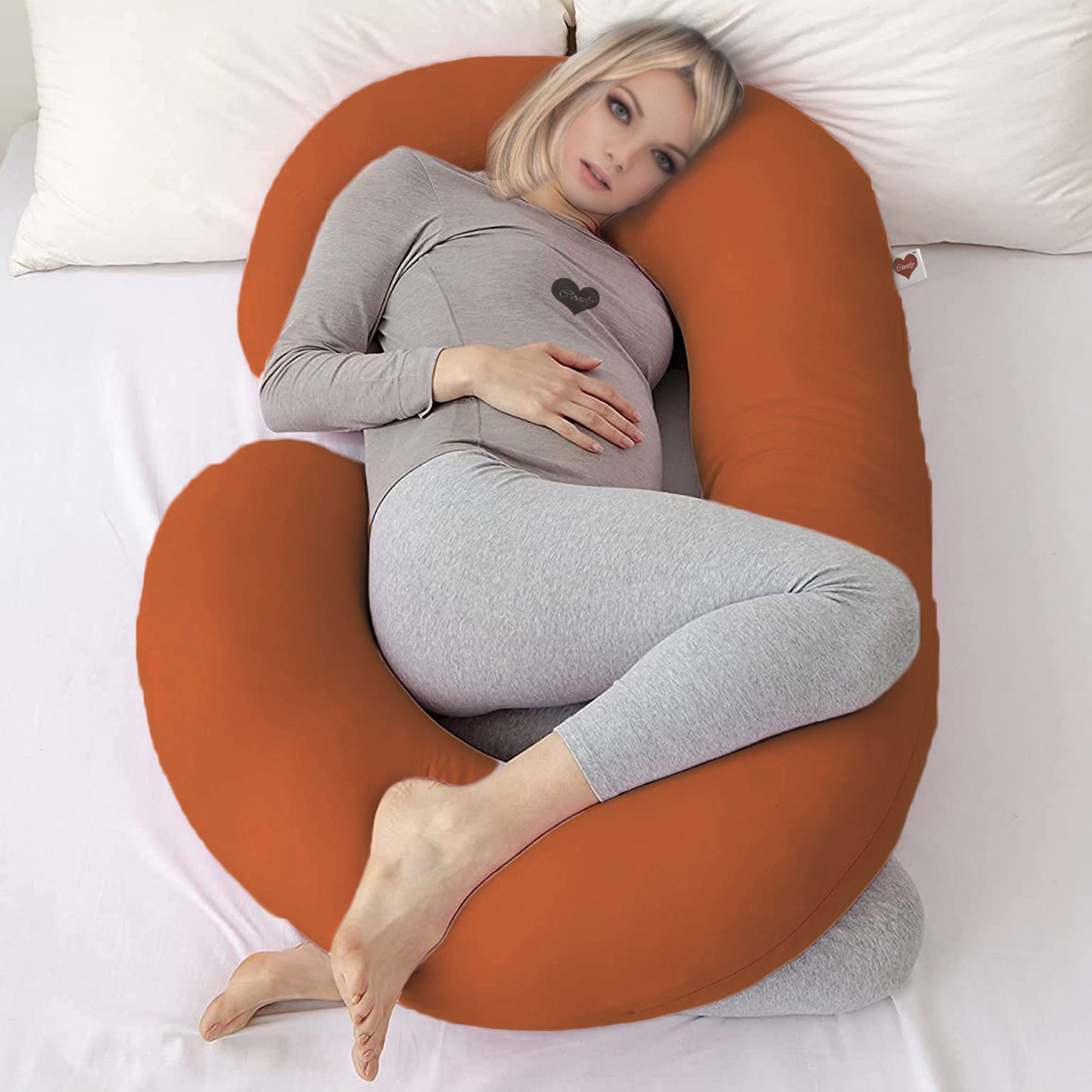 Brick Orange- C Premium LYTE Pregnancy Body Pillow | Maternity Pillow