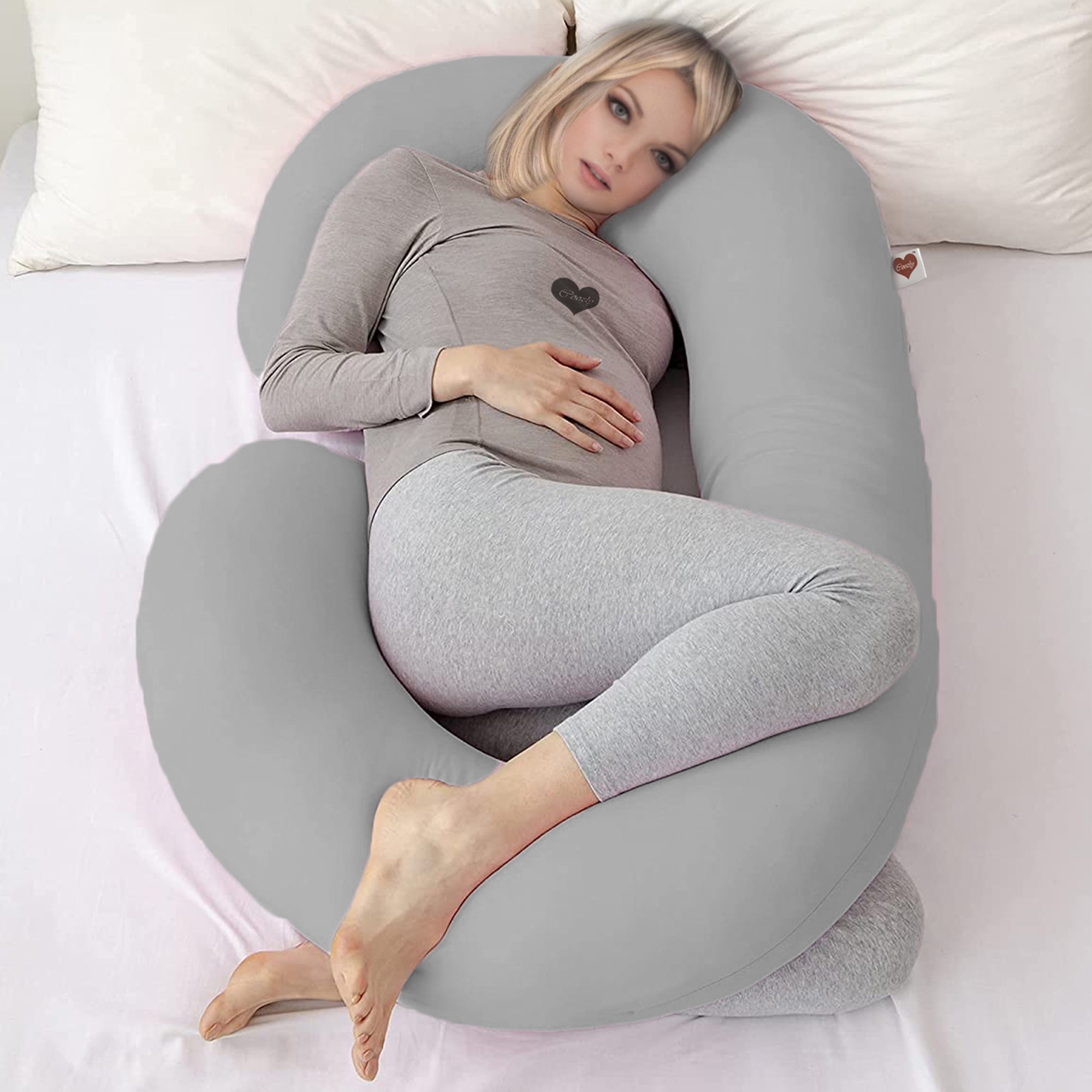 Grey - C Premium LYTE Pregnancy Body Pillow | Maternity Pillow