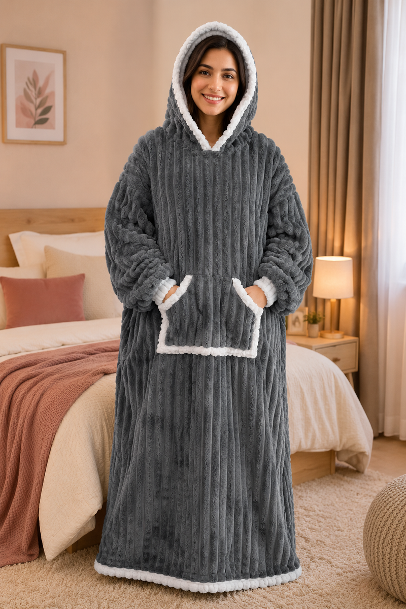 Coozly Premium Wearable Blanket | Ultra Soft Double-Sided Fur Blanket Hoodie | Oversized Hooded Blanket with Pocket | Cozy Lounging & Sleeping Blanket | Baby, Teen & Adult