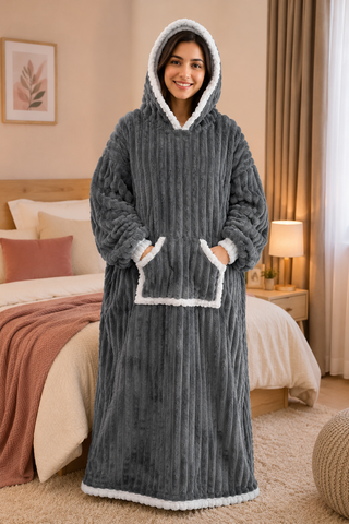 Coozly Premium Wearable Blanket | Ultra Soft Double-Sided Fur Blanket Hoodie | Oversized Hooded Blanket with Pocket | Cozy Lounging & Sleeping Blanket | Baby, Teen & Adult