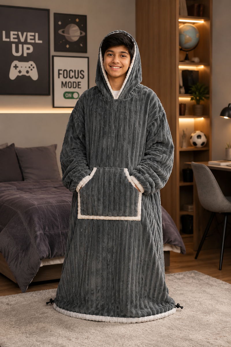 Coozly Premium Wearable Blanket | Ultra Soft Double-Sided Fur Blanket Hoodie | Oversized Hooded Blanket with Pocket | Cozy Lounging & Sleeping Blanket | Baby, Teen & Adult