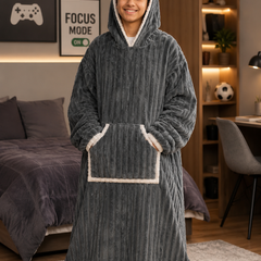 Coozly Premium Wearable Blanket | Ultra Soft Double-Sided Fur Blanket Hoodie | Oversized Hooded Blanket with Pocket | Cozy Lounging & Sleeping Blanket | Baby, Teen & Adult
