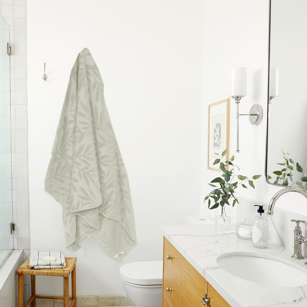 Cream Leaf- Dermbrandt Premium Bath Towels with Loofah