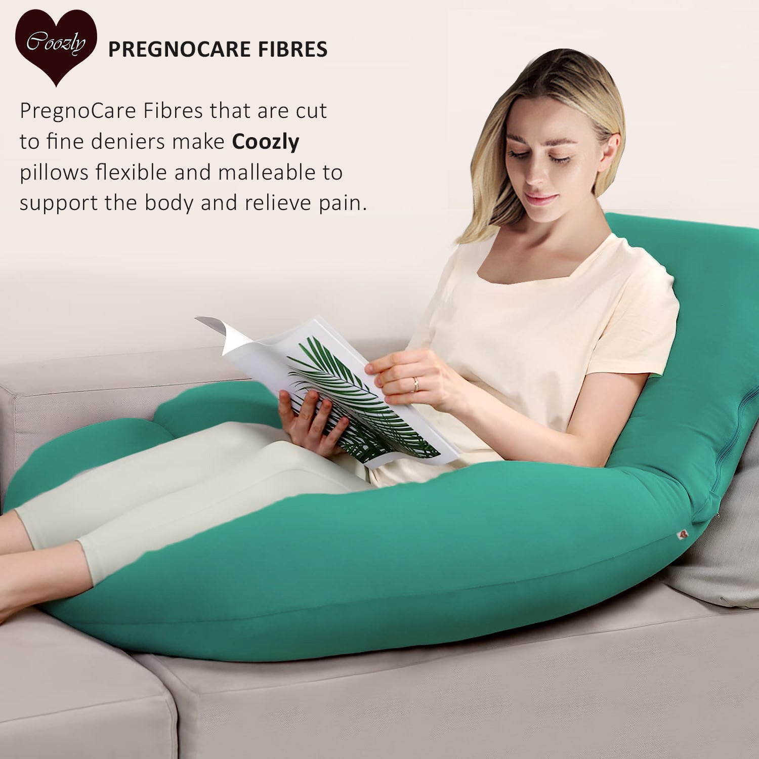 Sea Green-Coozly Belly Back Pregnancy Pillow