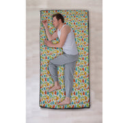 Cotton Fabric Foldable Floor Mattress with 1 inch Thick Foam and Fibre Padding | Size 72 X 36 Inches | Portable, Lightweight Travel Mat in Carry Bag Style (Dinos)