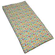 Cotton Fabric Foldable Floor Mattress with 1 inch Thick Foam and Fibre Padding | Size 72 X 36 Inches | Portable, Lightweight Travel Mat in Carry Bag Style (Dinos)