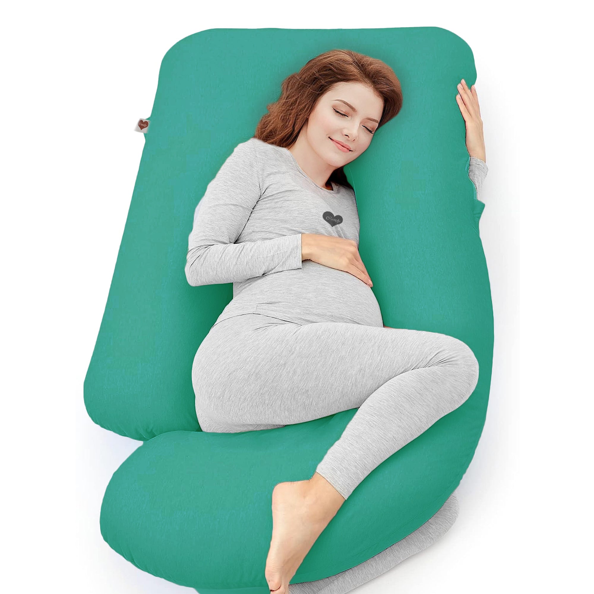 Sea Green-Coozly Belly Back Pregnancy Pillow