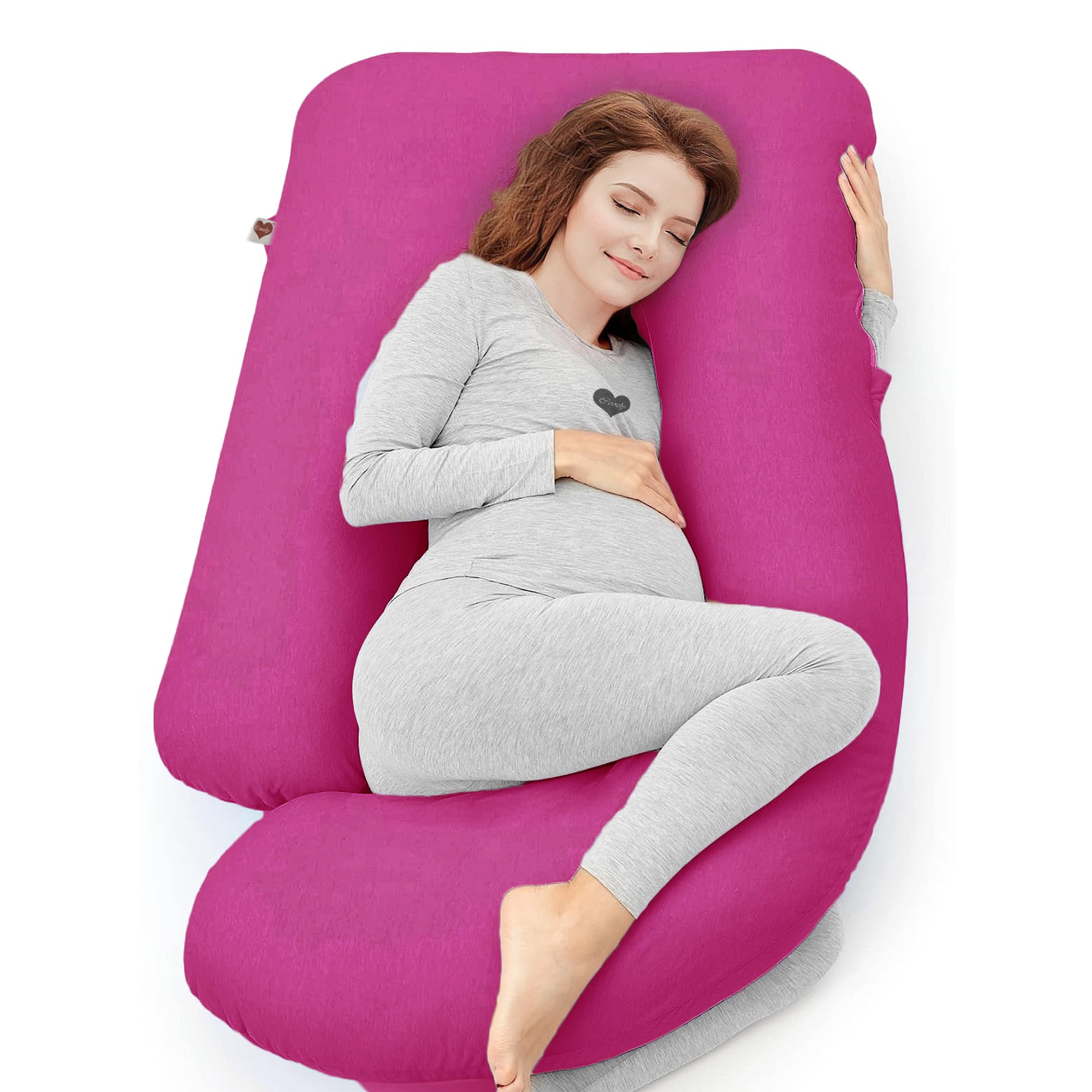 Fuschia Pink-Coozly Belly Back Pregnancy Pillow