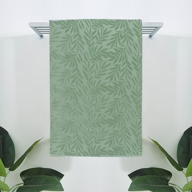 Green Leaf- Dermbrandt Premium Bath Towels with Loofah