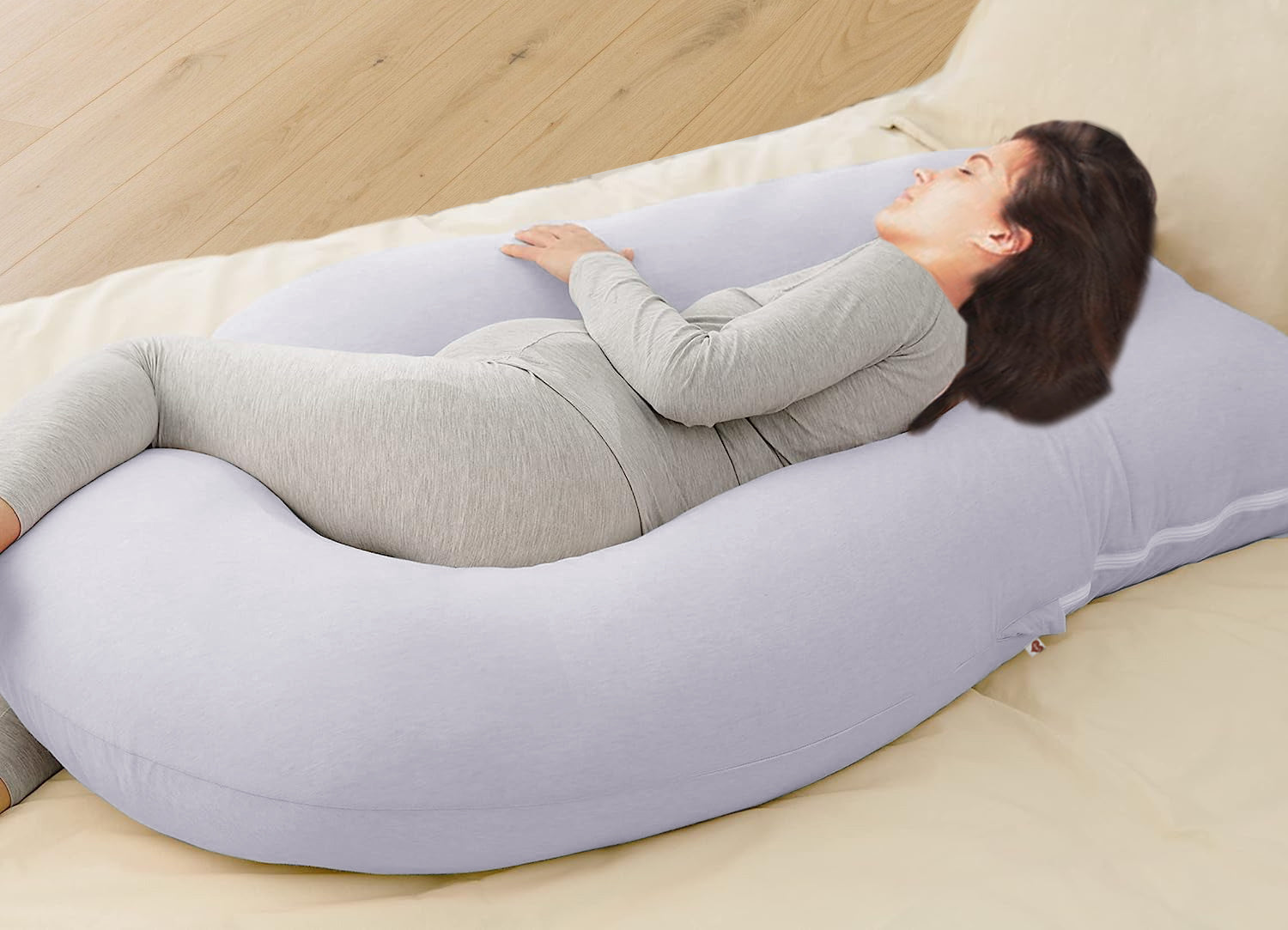 Grey - Coozly Belly Back Pregnancy Pillow