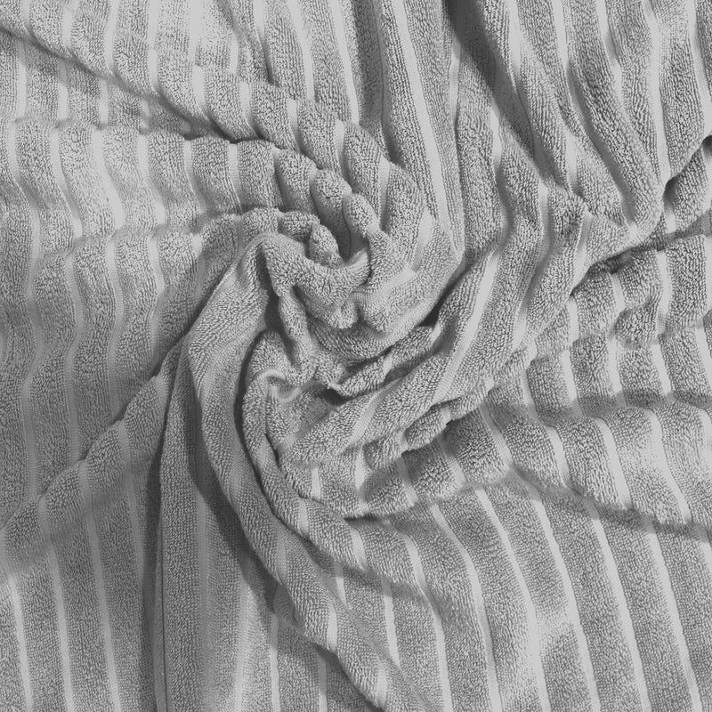 Grey Striped- Dermbrandt Premium Bath Towels with Loofah