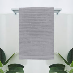 Grey Striped- Dermbrandt Premium Bath Towels with Loofah