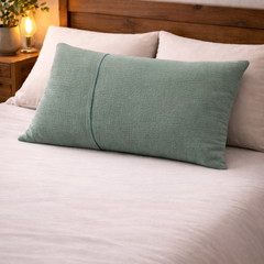 Reversible 4 Layer Muslin Pillow Covers with/without pillow Olive Green N Dark Cyan
