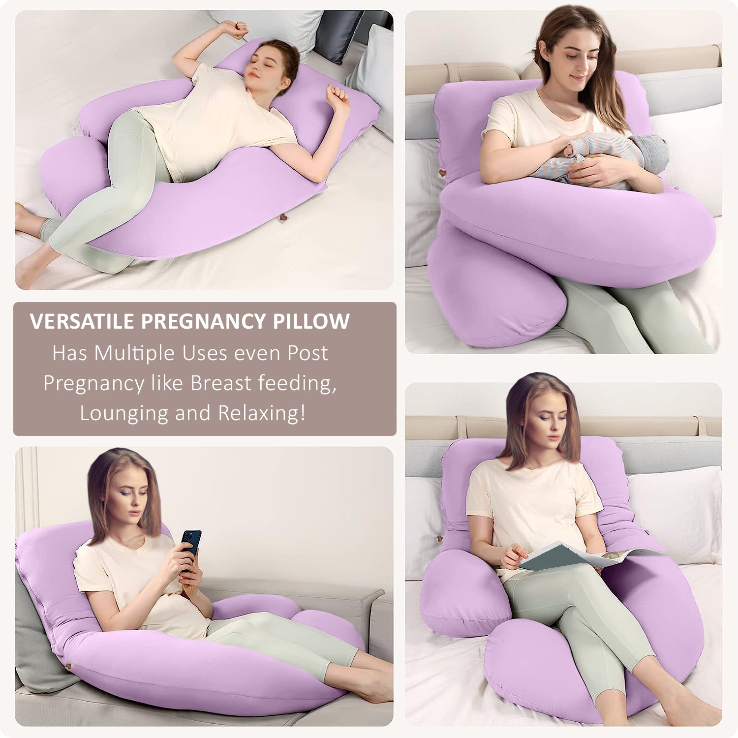 Lavender-Coozly Belly Back Pregnancy Pillow