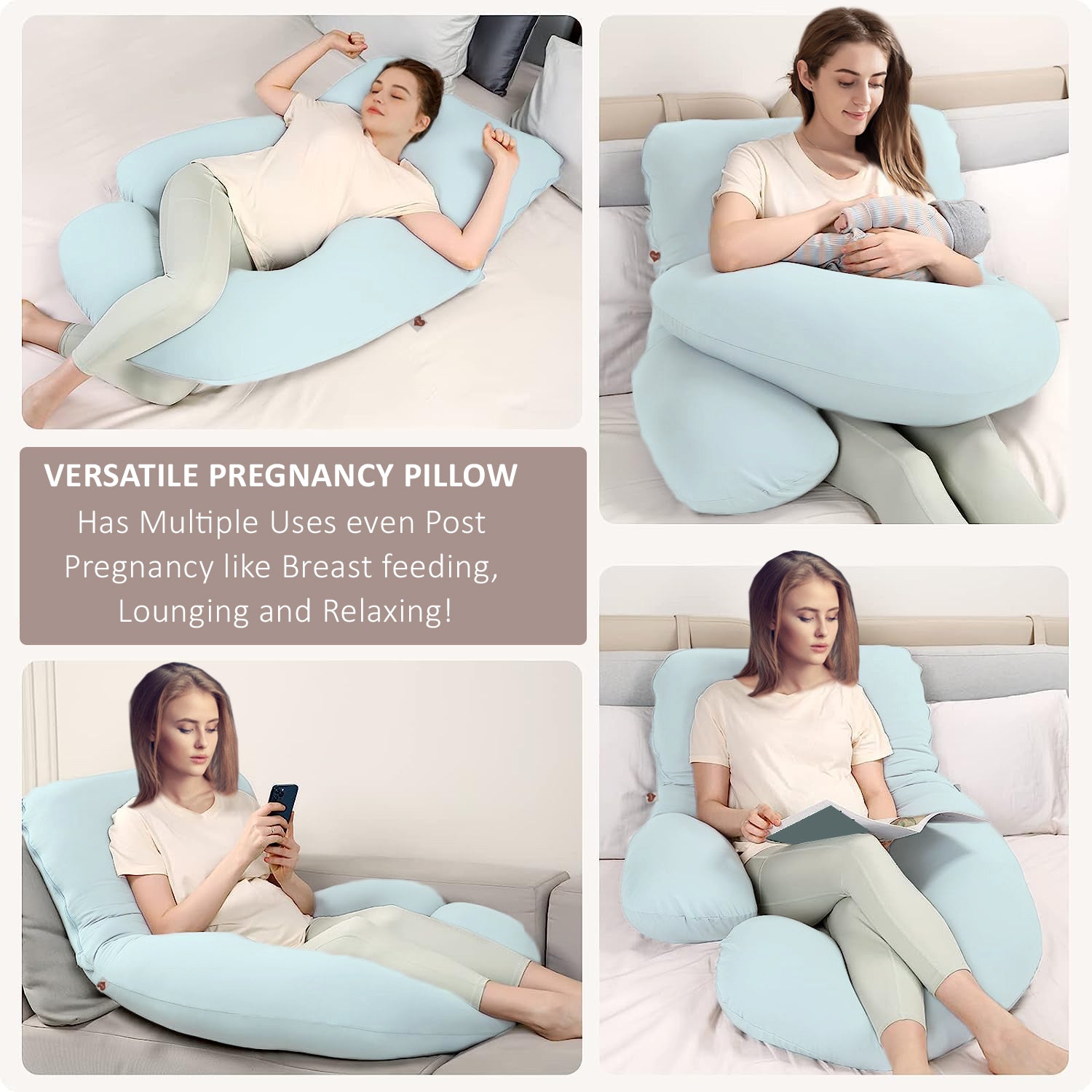 Light Blue - Coozly Belly Back Pregnancy Pillow