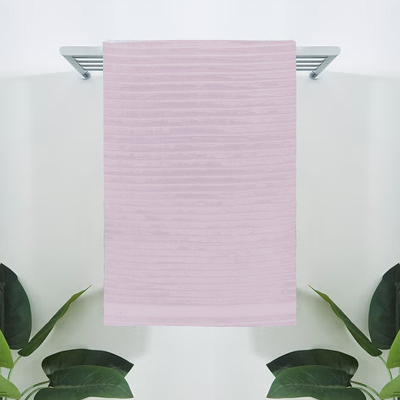 Pink Striped- Dermbrandt Premium Bath Towels with Loofah