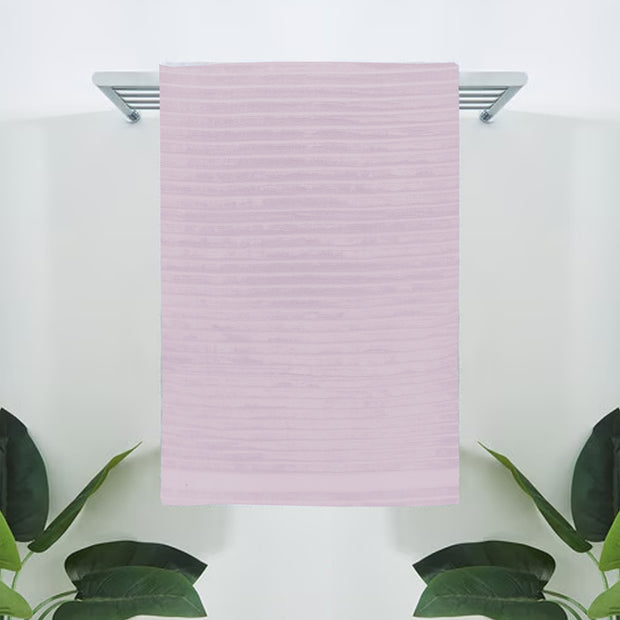 Pink Striped- Dermbrandt Premium Bath Towels with Loofah