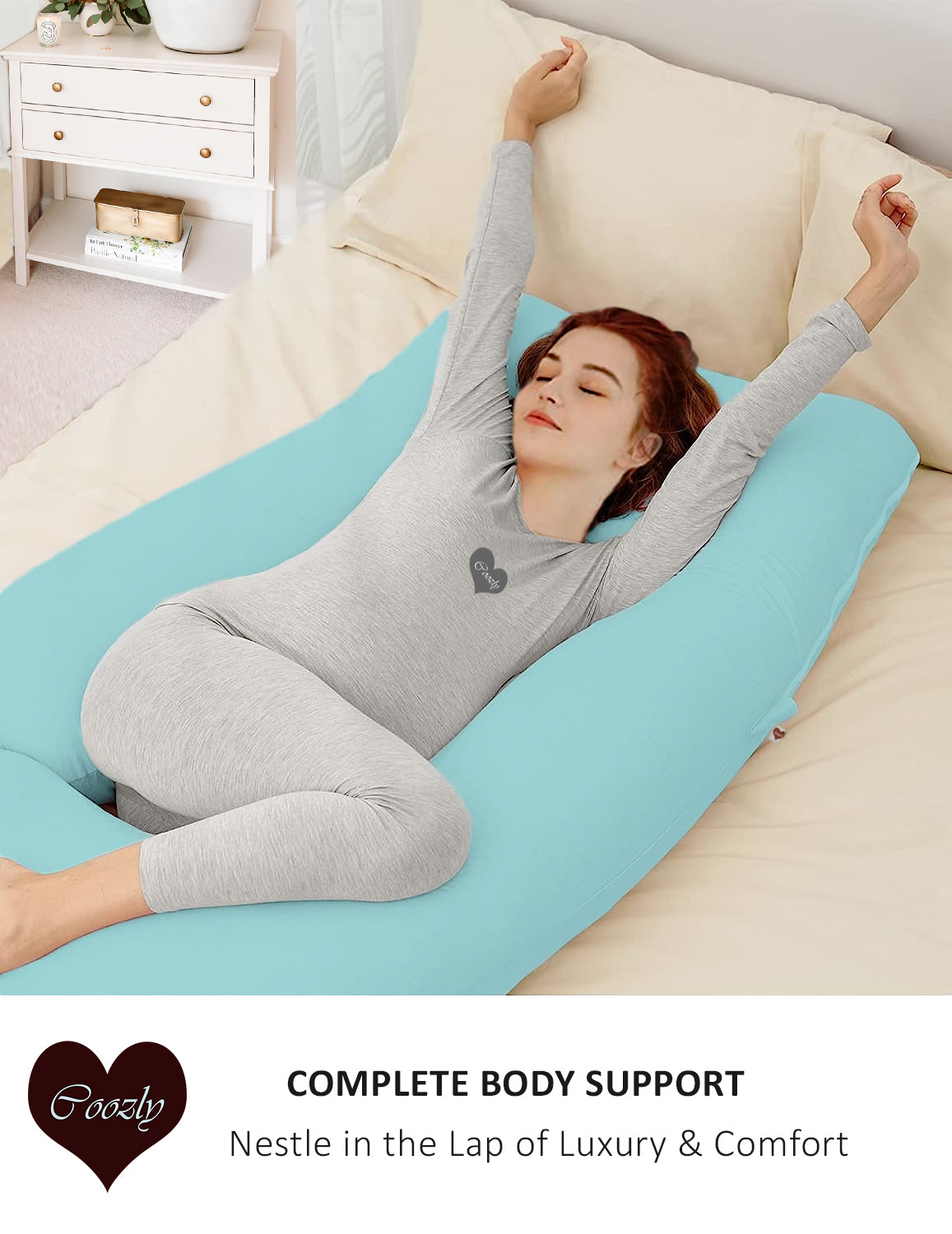 Mint-Coozly Belly Back Pregnancy Pillow