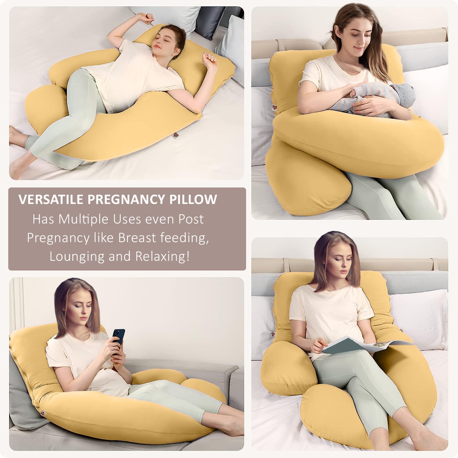 Mustard-Coozly Belly Back Pregnancy Pillow