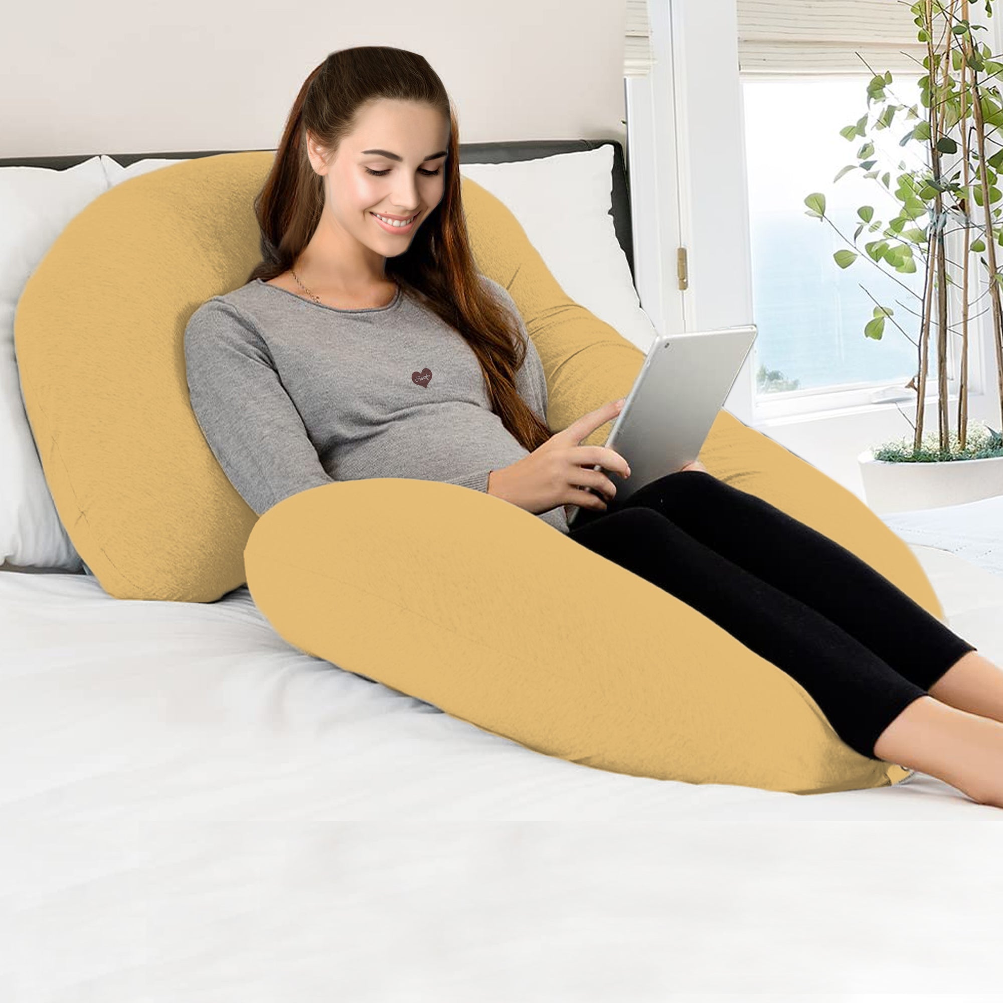 Mustard- C Premium LYTE Pregnancy Body Pillow | Maternity Pillow